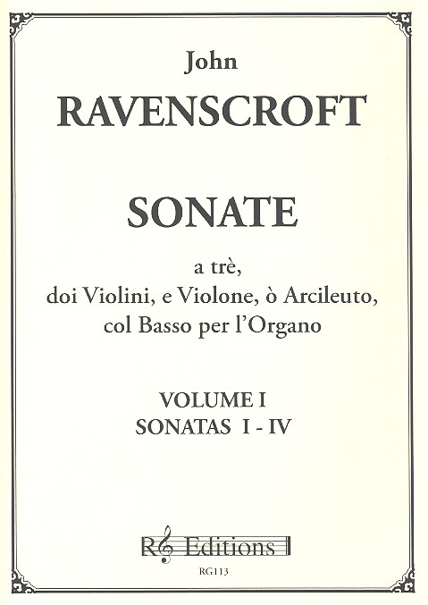 Sonate a tre vol.1 (no.1-4) per 2 violine, violone (arcileuto) col basso per l'organo,  parti