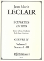 Sonates en trio op.4 vol.1 pour 2 violons et la basse continue parties