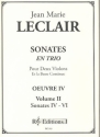 Sonates en trio op.4 vol.2 pour 2 violons et la basse continue parties