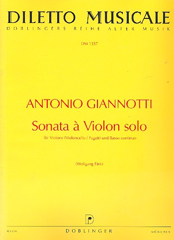 Sonata a violon solo fr Violone (Violoncello/Fagott) und Bc