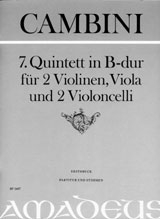 Quintett B-Dur Nr.7 fr 2 Violinen, Viola und 2 Violoncelli Partitur und Stimmen