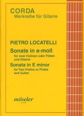 Sonate e-Moll op.5,2 fr 2 Violinen (Flten) und Gitarre (Bc) Partitur und Stimmen