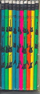 Bleistift E-Gitarre neonfarbig (10Stk)