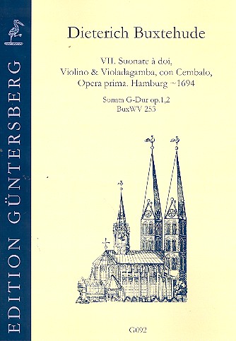 Sonate G-Dur op.1,2 BuxWV253 fr Violine, Viola da gamba und Bc Partitur und Stimmen