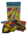 4 Inflantables Instruments 2 guitars, saxophone and microphone for decoration