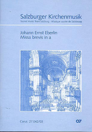 Missa brevis a-Moll fr gem Chor, 2 Violinen, Bc., und 3 Posaunen Partitur (dt)