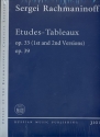 Etudes Tableaux op.33 and op.39 for piano (2 versions)