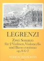 2 Sonaten op.8,6 und op.8,7 fr 2 Violinen, Violoncello und Bc Partitur und Stimmen