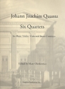 6 Quartets for flute, violin, viola and Bc score and parts