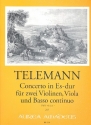 Konzert Es-Dur TWV43:Es1 fr 2 Violinen, Viola und Bc Partitur (=Klavier) und Stimmen