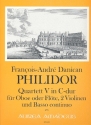Quartett C-Dur Nr.5 fr Oboe (Flte), 2 Violinen und Bc Partitur (=Klavier) und Stimmen