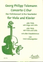 Konzert C-Dur für Viola (Violine und Viola / 2 Violen) und Klavier Partitur und Stimmen