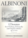 12 Sonaten op.1 Band 2 (Nr.4-6) für 2 Violinen, Violoncello und Orgel (Cembalo), Stimmen
