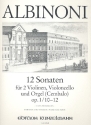 12 Sonaten op.1 Band 4 (Nr.10-12) für 2 Violinen, Violoncello und Orgel (Cembalo), Stimmen
