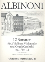 12 Sonaten op.1 Band 4 (Nr.10-12) fr 2 Violinen, Violoncello und Orgel (Cembalo), Stimmen