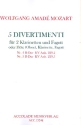 5 Divertimenti fr 2 Klarinetten (Flte, Oboe und Klarinette) und Fagott Partitur und Stimmen