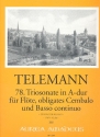 Triosonate A-Dur Nr.78 fr Flte, Cembalo und Bc Partitur und Stimmen