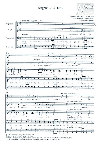 Angelus suis Deus fr gem Chor a cappella Partitur