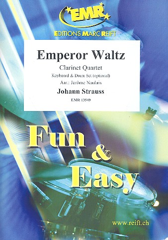 Emperor Waltz: für 3 Klarinetten und Bassklarinette (Keyboard und Schlagzeug ad lib) Partitur und Stimmen