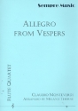 Allegro from Vespers for 4 flutes score and parts