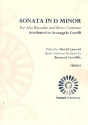 Sonata in d Minor for alto recorder and Bc score and parts (Bc realized)