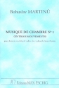 Musique de chambre no.1 pour clarinette, violon, alto, violoncello, harpe et piano partition de poche