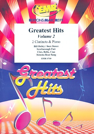 Greatest Hits vol.2: for 2 clarinets and piano (percussion ad lib) score and parts