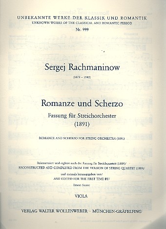 Romanze und Scherzo fr Streichorchester Viola