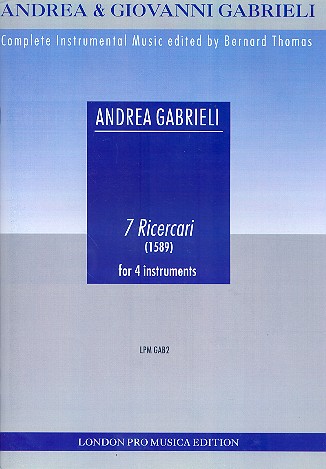 7 Ricercari a 4 for 4 instruments score and parts