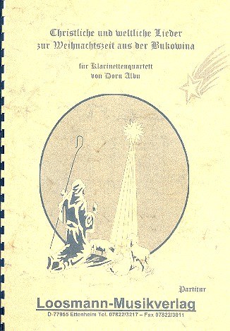 Christliche und weltliche Lieder zur Weihnachtszeit fr 4 Klarinetten (BBBBass) Partitur