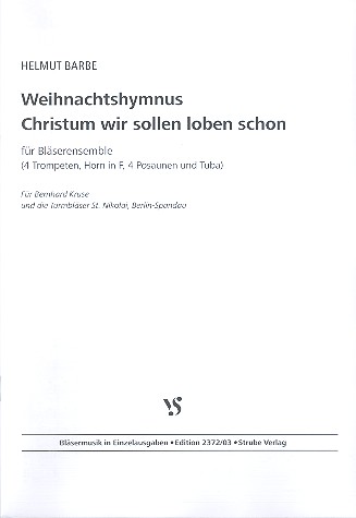 Weihnachtshymnus fr 4 Trompeten, Horn in F, 4 Posaunen und Tuba Partitur und Stimmen