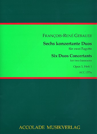 6 Duos concertants op.3 Band 1 fr 2 Fagotte Partitur und Stimmen