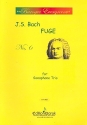 Fuge Nr.6 from The welltempered Clavier for 3 saxophones (SAT) score and parts