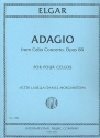Adagio from Cello Concerto op.85 for 4 cellos score and parts