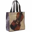 Nylon-Tasche mit Boden Violine 33x33x13 cm (mit Trageschlaufen, Innentasche, Magnetverschluss)