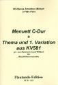 Menuett C-Dur, Thema und 1. Variation aus KV581 fr 4 Blockflten (SATB) Partitur und Stimmen