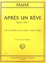 Aprs un reve op.7,1 for clarinet and piano