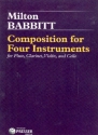 Composition for 4 Instruments for flute, clarinet, violin and cello score