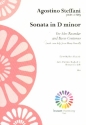Sonata in d Minor for alto recorder and Bc score and parts (Bc realised)