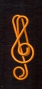 Broklammer Violinschlssel orange 4 cm (Set mit 15 Stck) Sonderpreis! Lieferung nur solange Vorrat reicht!