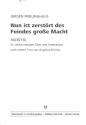 Nun ist zerstrt des Feindes groe Macht fr gem Chor  und Kontrabass Partitur und Stimme