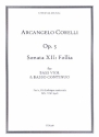 Sonata op.5,12 (Follia) for bass viol and Bc score and parts (Bc not realised)