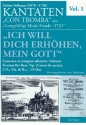 Ich will dich erhhen mein Gott fr Bass, Trompete (Corno da caccia), 2 Violinen, Viola und Bc Partitur und Stimmen (Soli-1-1-1-1-Bc)