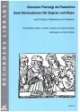 2 Diminutionen fr Sopran und Bass fr Blockflte (Violine, Cornetto, Gambe) und Orgel (Cembalo) Partitur und Stimmen