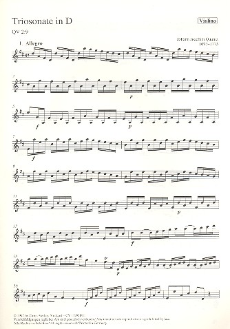Sonate D-Dur fr Flte, Violine uned Bc Violine
