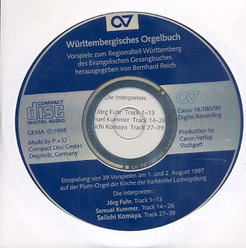 Wrttembergisches Orgelbuch CD (alte Ausgabe vor 2013)