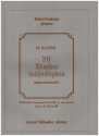 20 Etudes m�lodiques pour clarinette