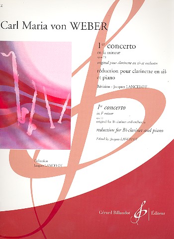 Concerto en fa mineur no.1 op.73 pour clarinette et orchestre pour clarinette et piano