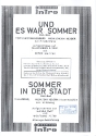 Und es war Sommer  und Sommer in der Stadt: fr Combo