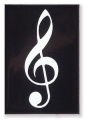 Magnet Violinschlssel schwarz 5,3x7,8cm